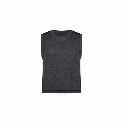 Mons Royale (Sample) - Women's Zephyr Merino Tencel Boxy Tank - Smoke