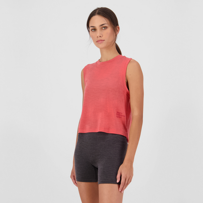 Mons Royale (Sample) - Women's Zephyr Merino Tencel Boxy Tank - Watermelon