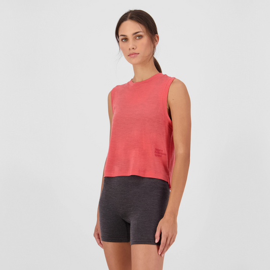Mons Royale (Sample) - Women's Zephyr Merino Tencel Boxy Tank - Watermelon