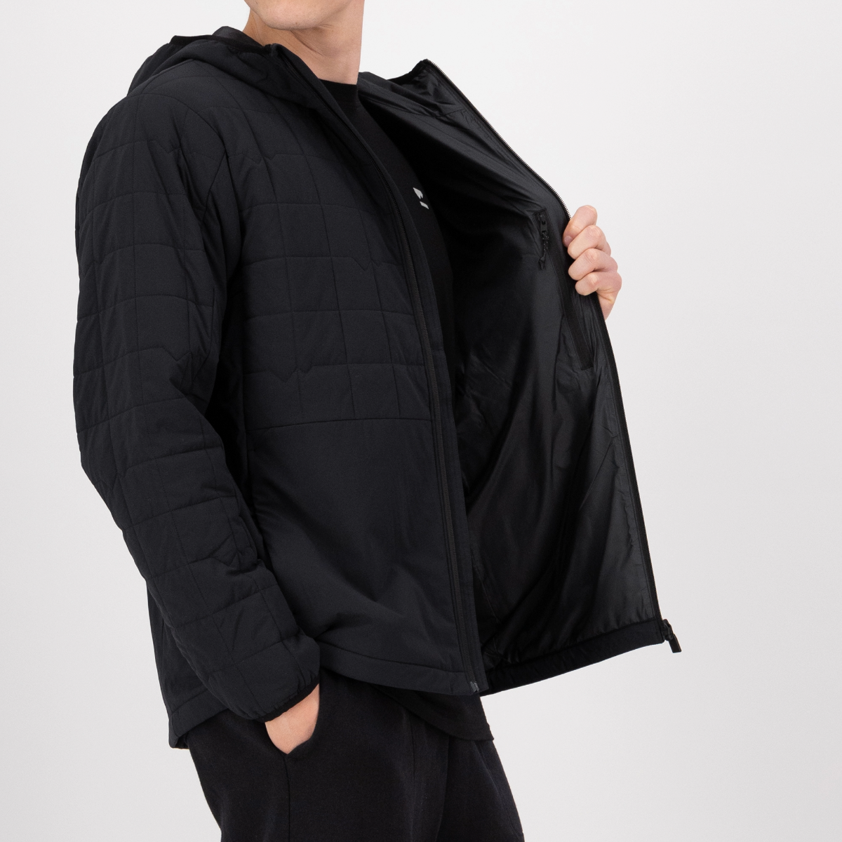 Mons Royale - Men's Canyon Merino Insulated Hooded Jacket - Black - Futureproof.life