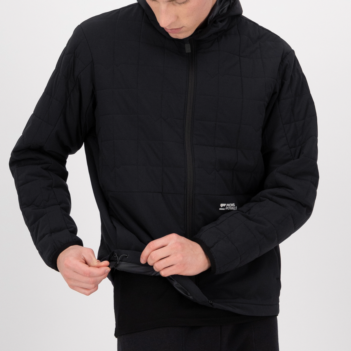 Mons Royale - Men's Canyon Merino Insulated Hooded Jacket - Black - Futureproof.life