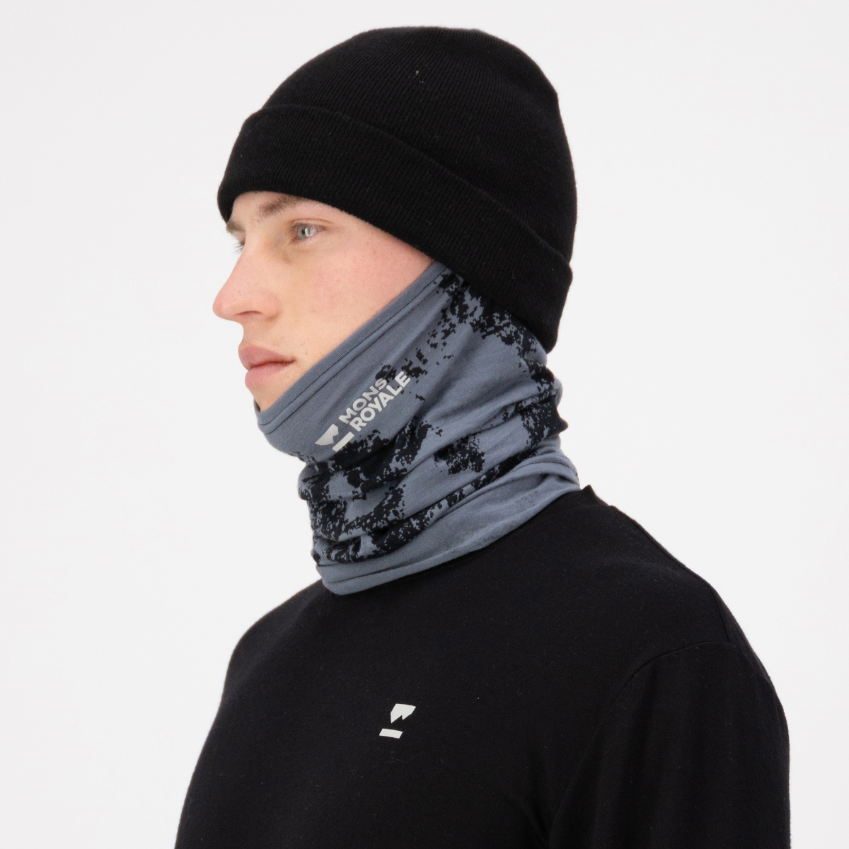 Mons Royale - Unisex Daily Dose Merino Neckwarmer - Mtn Pixel Grey