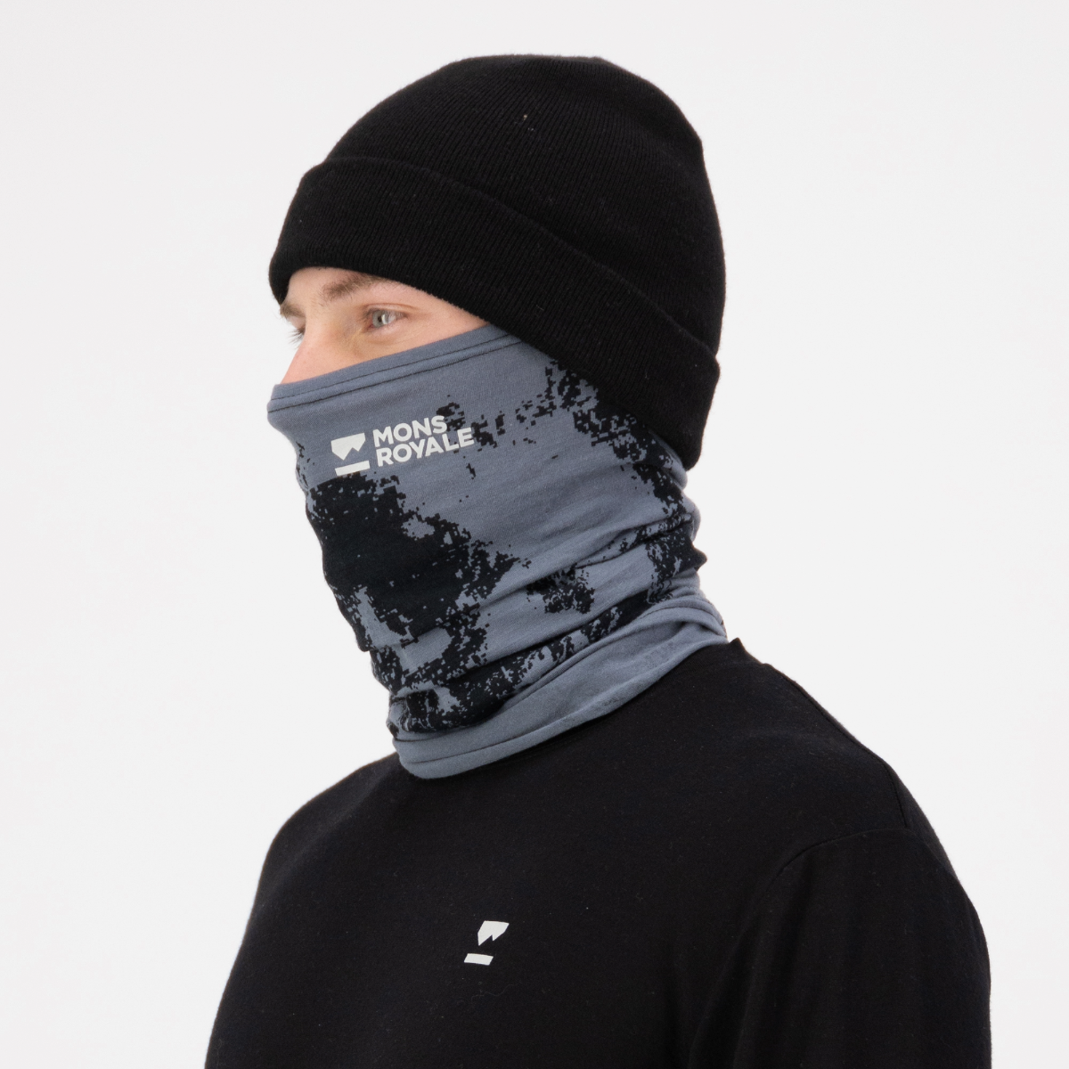 Mons Royale - Unisex Daily Dose Merino Neckwarmer - Mtn Pixel Grey