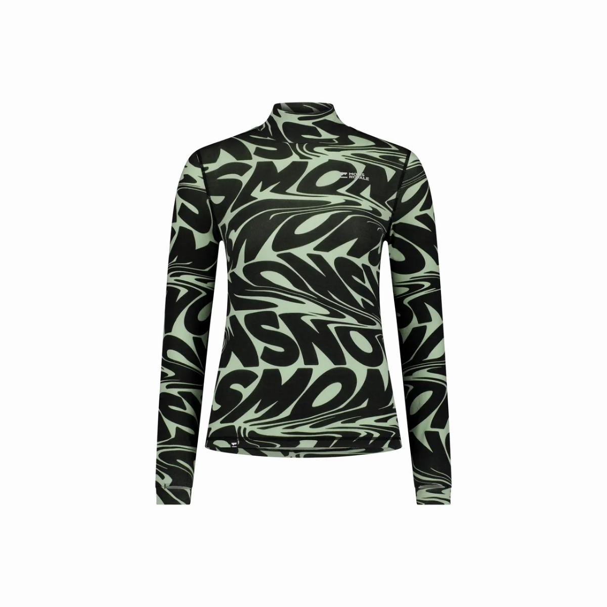 Mons Royale - Women's Cascade Merino Base Layer Mock Neck Long Sleeve - Signal Lost Matcha