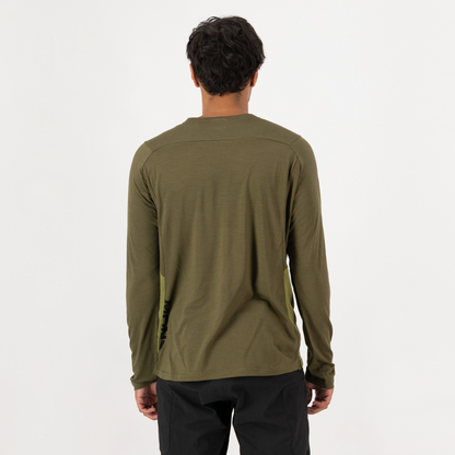 Mons Royale - Men's Diversion Merino Bike Jersey Long Sleeve - Fern/Olive - Futureproof.life