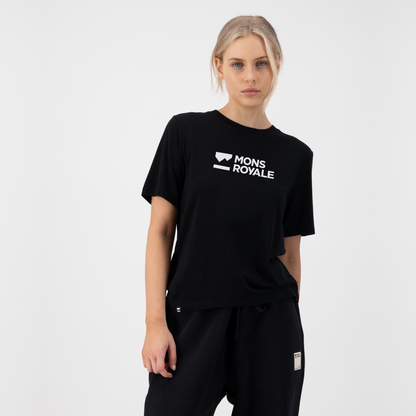 Mons Royale - Women's Icon Merino T-Shirt - Black - Futureproof.life