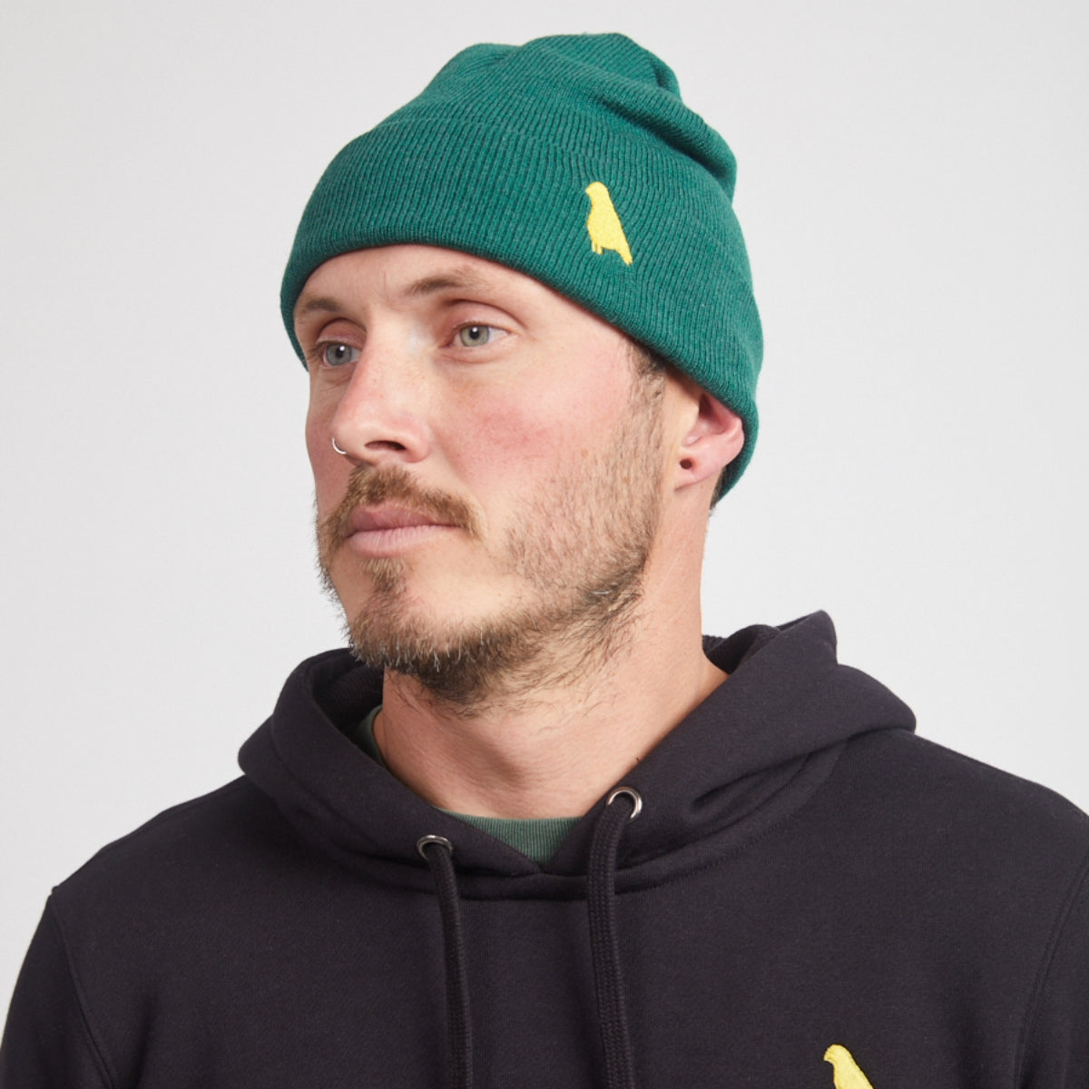 Yuki Threads - Unisex Bird Beanie - Forrest Green