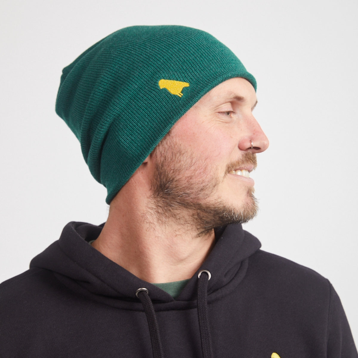 Yuki Threads - Unisex Bird Beanie - Forrest Green