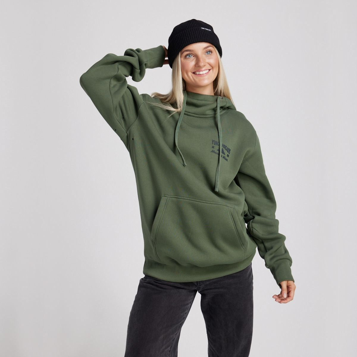 Yuki Threads - Unisex Loop Shred Hoodie - Thyme - Futureproof.life