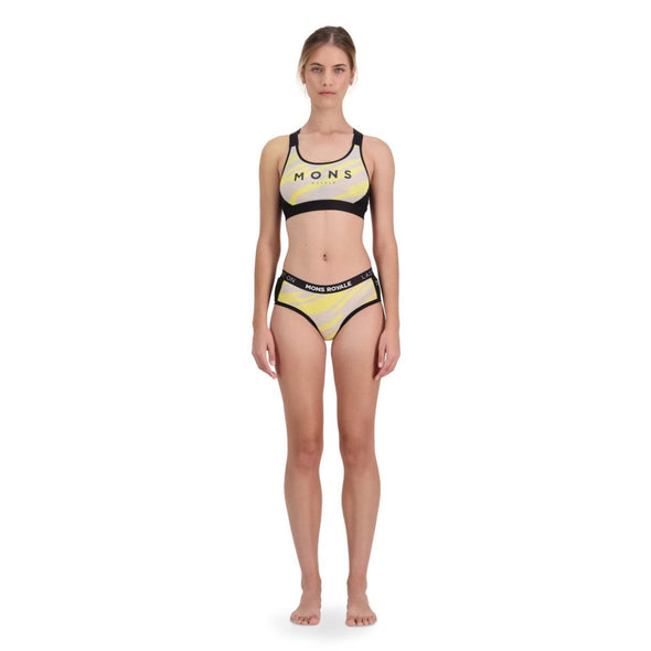 Mons Royale Women's Stella X-Back Bra - Limelight Camo
