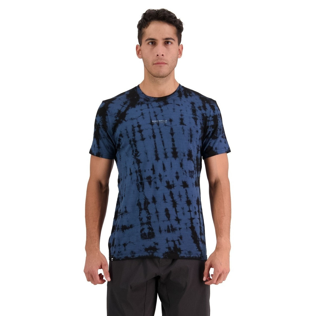 Mons Royale Men's Icon T-Shirt Garment Dyed - Ice Night Tie Dye