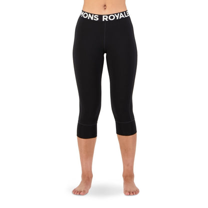 Mons Royale - Women's Cascade Merino Flex 200 3/4 Legging - Black - Futureproof.life