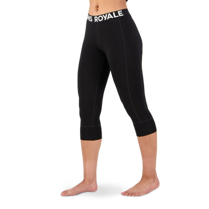 Mons Royale - Women's Cascade Merino Flex 200 3/4 Legging - Black - Futureproof.life