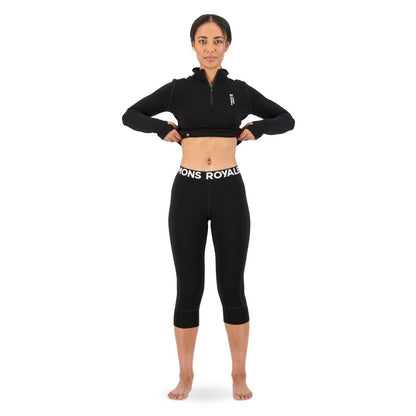 Mons Royale - Women's Cascade Merino Flex 200 3/4 Legging - Black - Futureproof.life