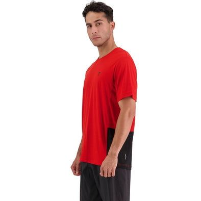 Mons Royale Men's Tarn Merino Shift T-Shirt - Retro Red / Black