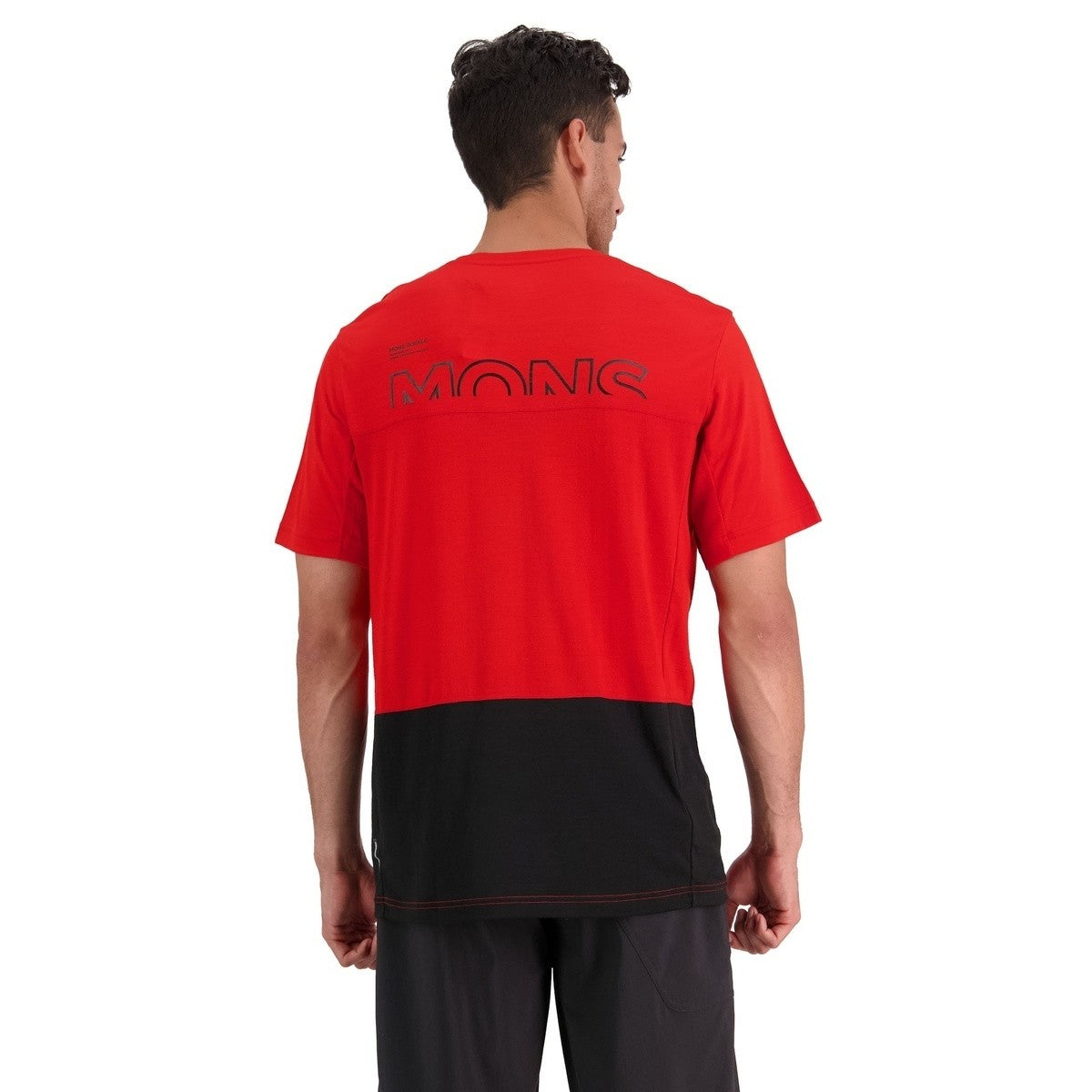 Mons Royale Men's Tarn Merino Shift T-Shirt - Retro Red / Black