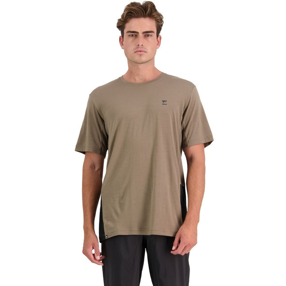 Mons Royale Men's Tarn Merino Shift T-Shirt - Walnut / Black
