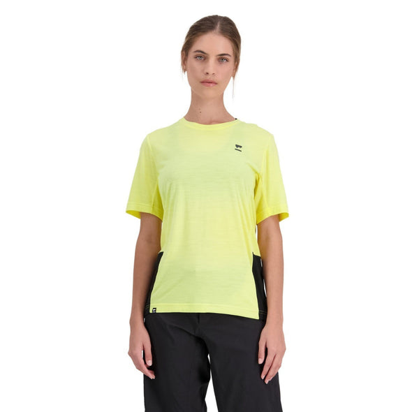 Mons Royale Women's Tarn Merino Shift Tee - Black / Limelight