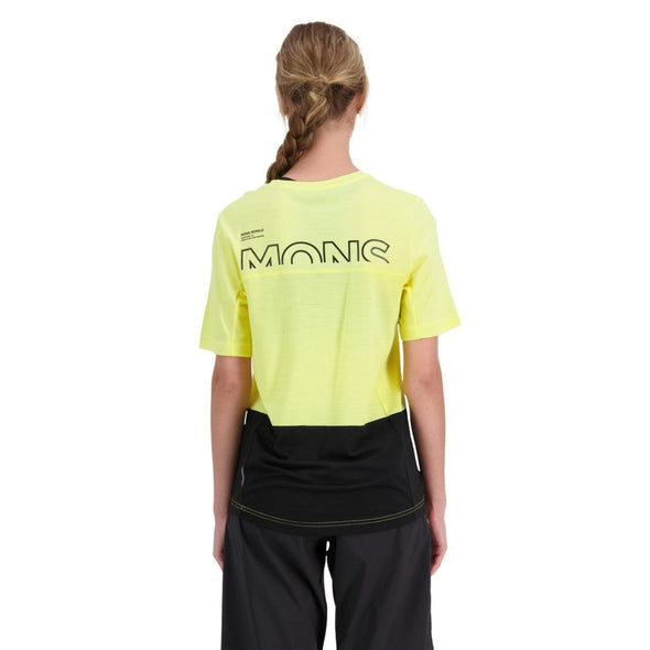 Mons Royale Women's Tarn Merino Shift Tee - Black / Limelight
