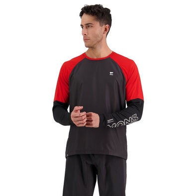 Mons Royale Men's Tarn Merino Shift Wind Jersey - Retro Red / Black