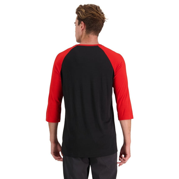 Mons Royale Men's Tarn Merino Shift Raglan 3/4 - Retro Red / Black