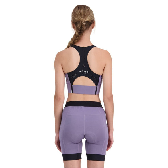 Mons Royale Women's Stratos Merino Shift Sports Bra - Thistle