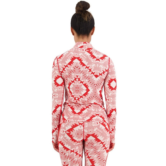 Mons Royale - Women's Cascade Merino Flex 200 Mock Neck LS - Retro Red Nordtek