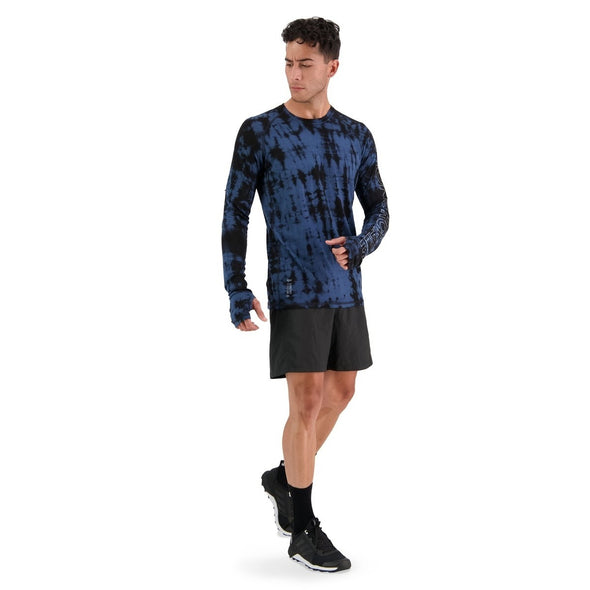 Mons Royale Men's Temple LS Garment Dyed - Ice Night Tie Dye