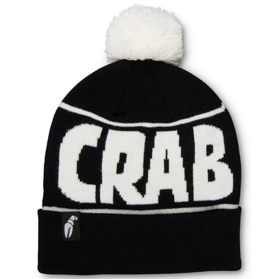 Crab Grab - Pom Beanie - Black White