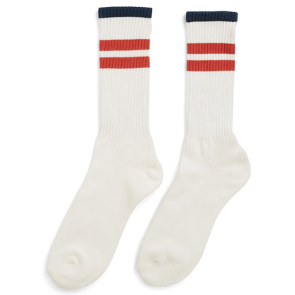 Amundsen Sports - Unisex Oslo Crew Socks - White/Red - Futureproof.life