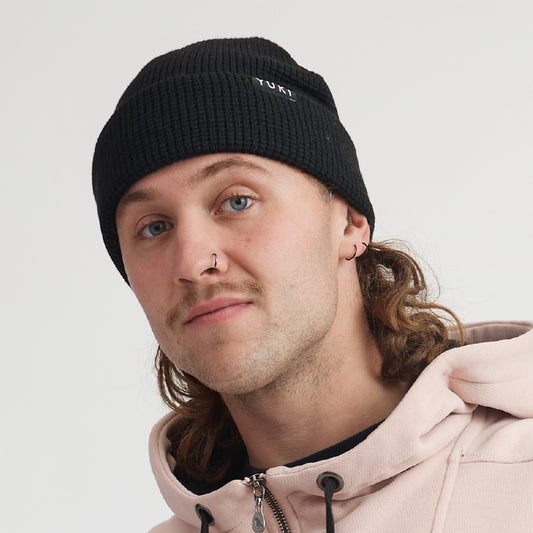 Yuki Threads - Waffle Beanie - Black - Futureproof.life