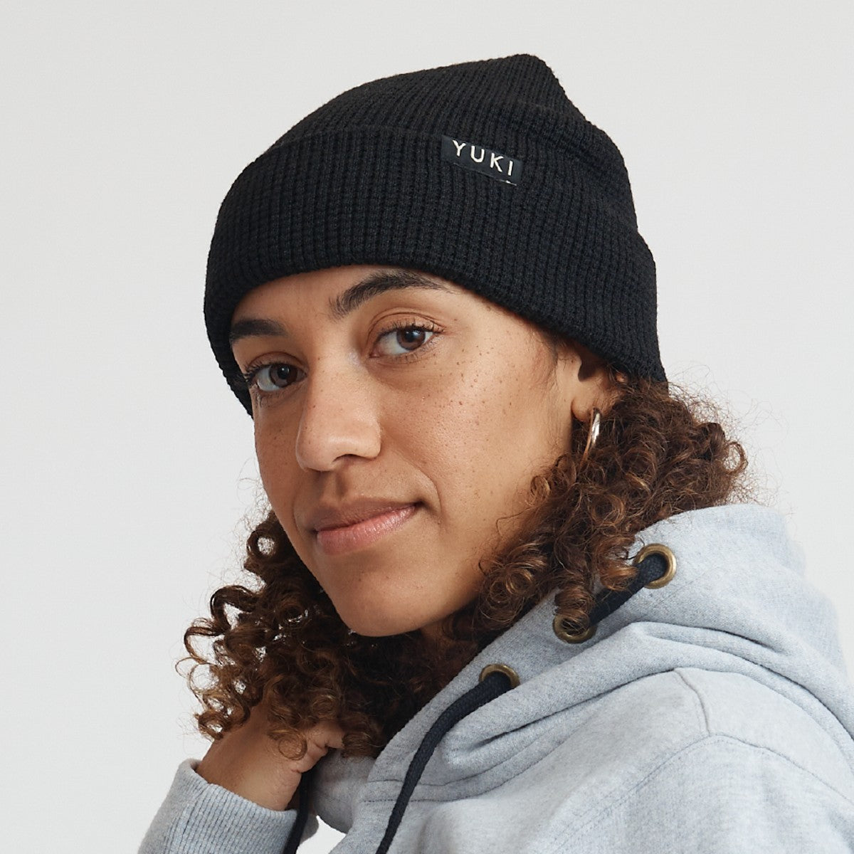 Yuki Threads - Waffle Beanie - Black - Futureproof.life