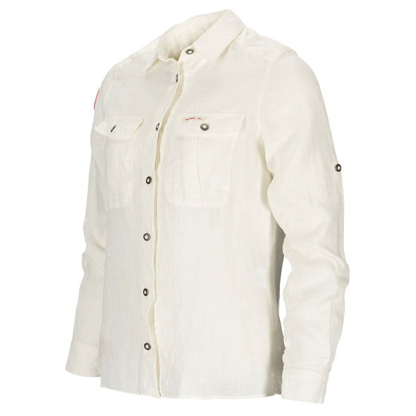 Amundsen Women's Safari Linen Shirt, Garment Dyed - Natural