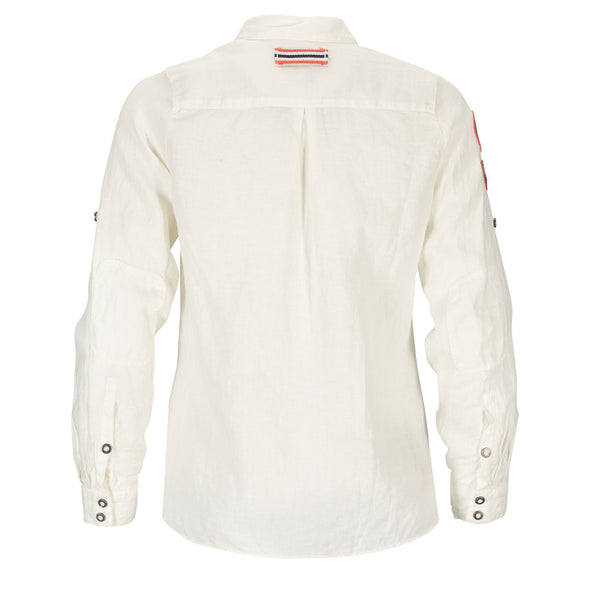 Amundsen Women's Safari Linen Shirt, Garment Dyed - Natural