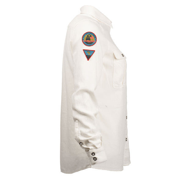 Amundsen Women's Safari Linen Shirt, Garment Dyed - Natural