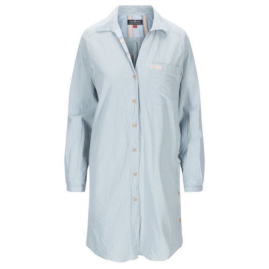 Amundsen Women's Beach Shirt - Pinstripe Blue