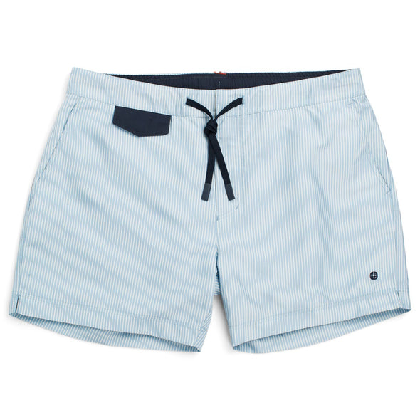 Amundsen Men's 5 Incher Off-Dock Swim Trunks - Pinstripe Blue